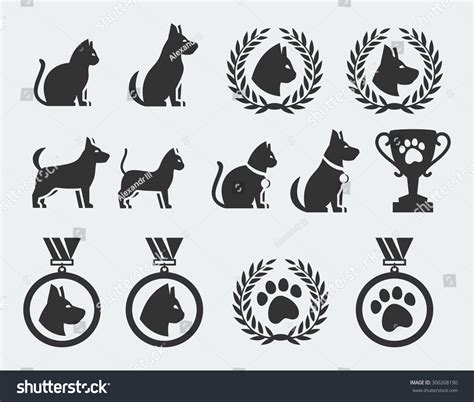 Cat Dog Competition Awards Vector Icon Stock Vector (Royalty Free) 300268190 | Shutterstock