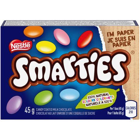 NESTLÉ SMARTIES Candy Coated Milk Chocolate Carton 45 g | Walmart Canada