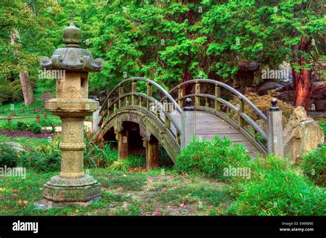 Japanese Garden Bridge at Maymont Park, Richmond, Virginia Stock Photo ...