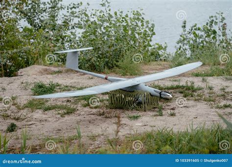 Preparing the Army Drones for the Mission. Reconnaissance Aircraft in the Wild. Stock Image ...