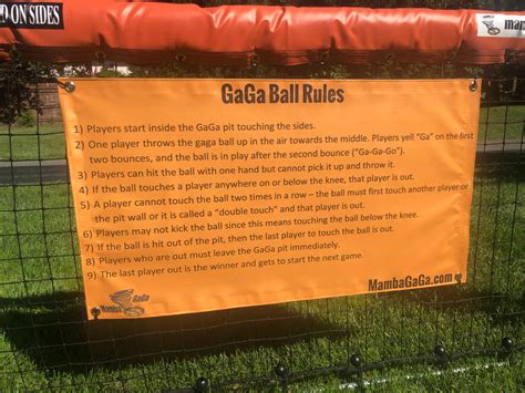 GaGa Ball Rules Banner - 36" x 20" – Mamba GaGa, LLC