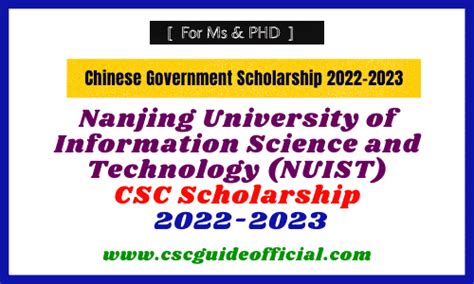 Nanjing University of Information Science and Technology (NUIST) CSC Scholarship 2022-2023 – CSC ...