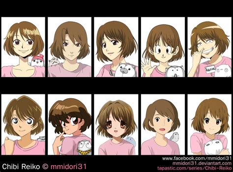 Chibi Reiko in different anime styles