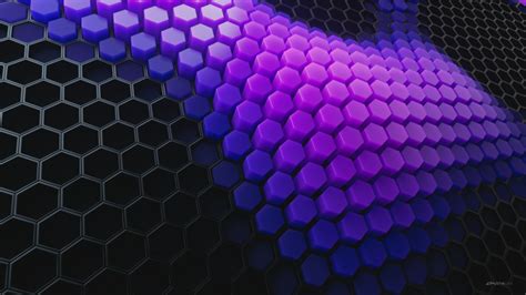 Hexagons 4K Wallpaper, Patterns, Violet background, Violet blocks ...