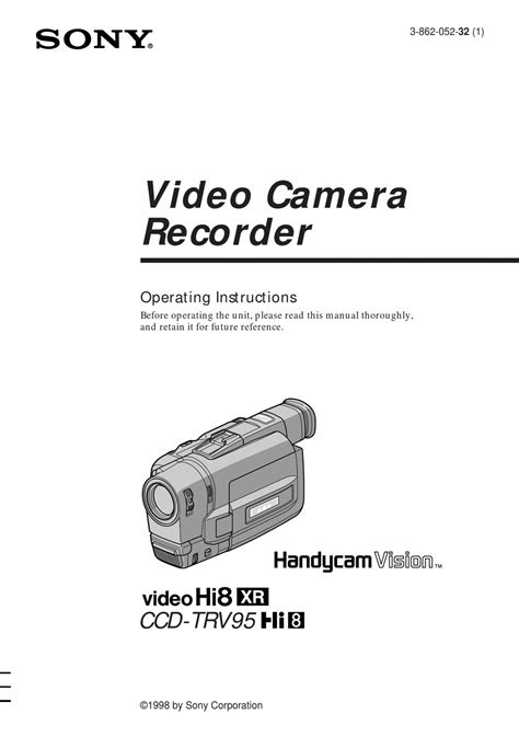 SONY HANDYCAM VISION CCD-TRV95 HI8 OPERATING INSTRUCTIONS MANUAL Pdf ...