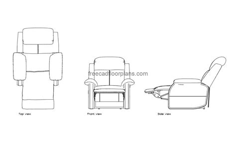 Recliner Armchair - Free CAD Drawings