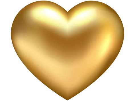 Golden Heart PNG Transparent Design - Freepngdesign.com