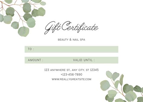 Massage Gift Certificate Template Free Download