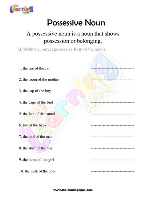 Possessive Noun Worksheets 3rd Grade