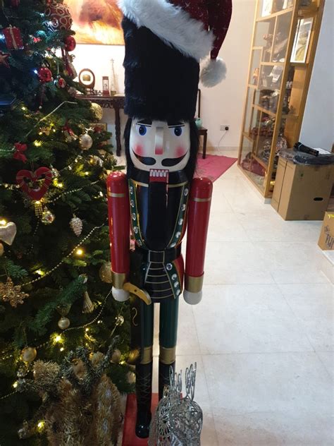 Wooden Christmas Nutcracker 1.5m tall, Furniture & Home Living, Home ...