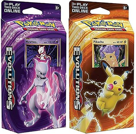 Pokemon Mewtwo & Pikachu XY Evolutions TCG Card Game Decks - 60 Cards ...