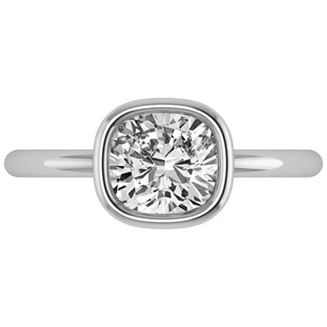 Cushion Cut Diamond Solitaire Engagement Ring 14k White Gold 1.40ct - AD3762