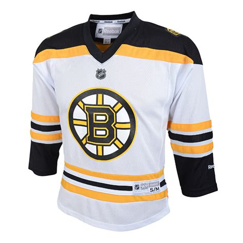 Reebok Boston Bruins Youth White Replica Away Jersey