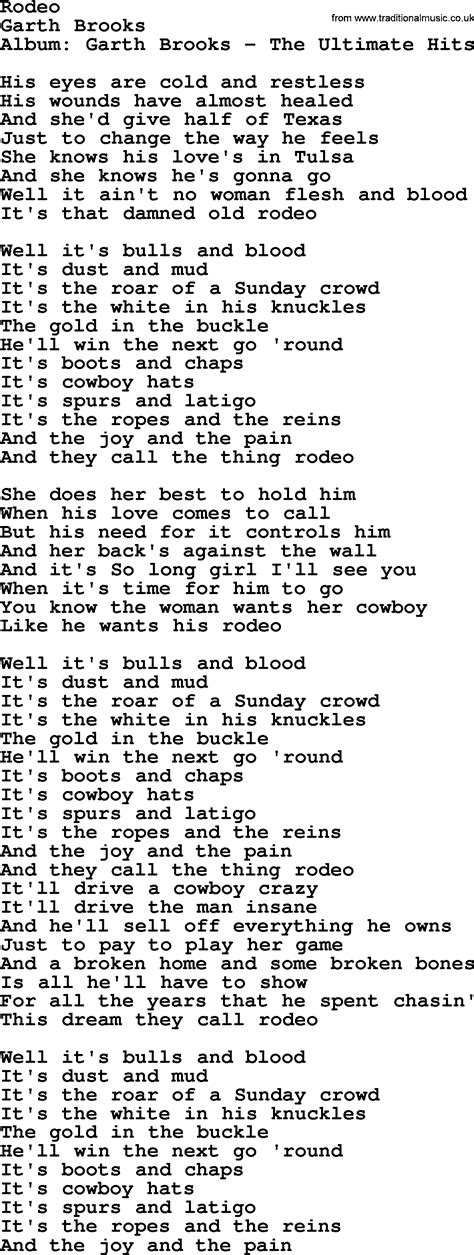 Rodeo Garth Brooks Lyrics Factory Sale | head.hesge.ch