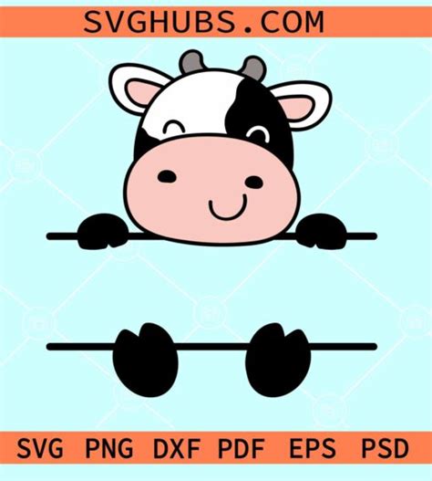 Baby cow monogram svg, cow monogram svg, cow split monogram svg