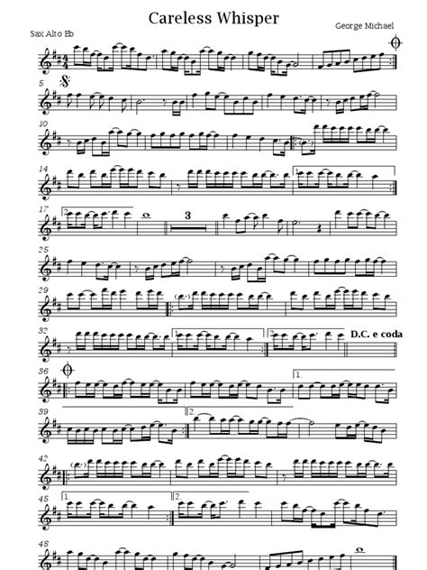 Beginner Careless Whisper Alto Sax Sheet Music : Careless_Whisper Alto Sax Sheet music for ...