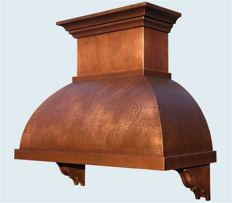 Hand Made Copper Range Hood With Corbels & Stack by Handcrafted Metal | CustomMade.com