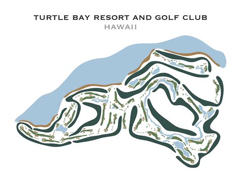 Turtle Bay Resort and Golf Club Oahu HI Golf Course Map - Etsy