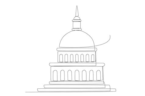 Premium Vector | The white house in washington dc united states line art