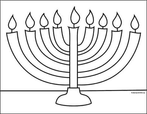 Easy How to Draw a Menorah Tutorial Video and Menorah Coloring Page ...