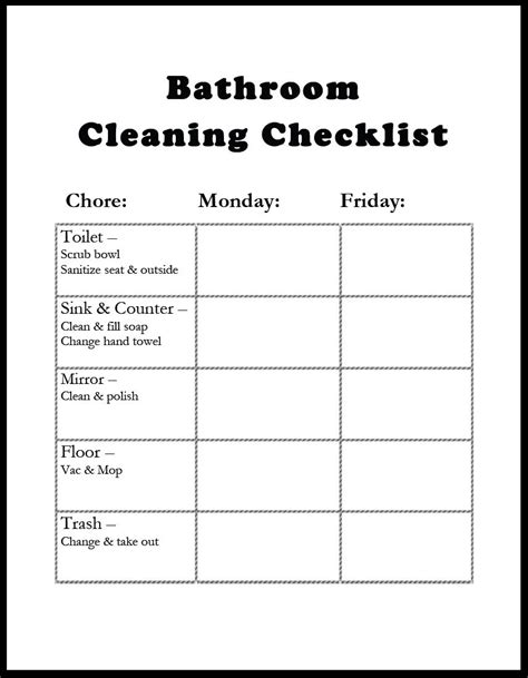 Pin on Bathroom cleaning checklist