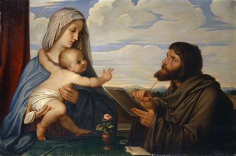 Saint Luke Painting the Virgin (1838) by Eduard Von Steinle - Public ...