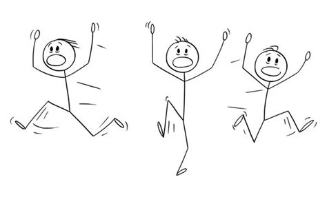 Stick Figure Running Clipart Illustration