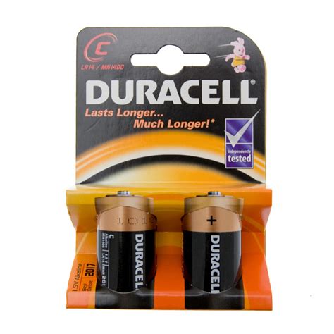 B&M Duracell C Type Alkaline Batteries 2pk - 112557 | B&M