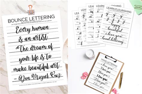 Brush Lettering Practice Sheets Printable Free - FREE PRINTABLE TEMPLATES