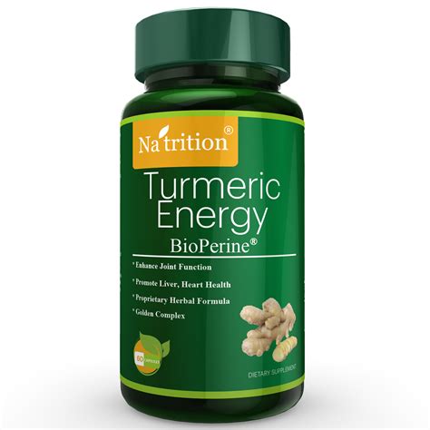 Turmeric Energy Capsules - Turmeric Extract, Oliver Leaf Extract, Resveratrol, BioPerine Mix ...