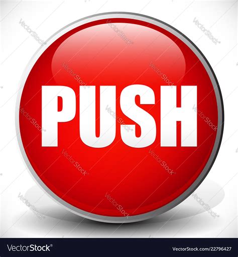 Red push button Royalty Free Vector Image - VectorStock