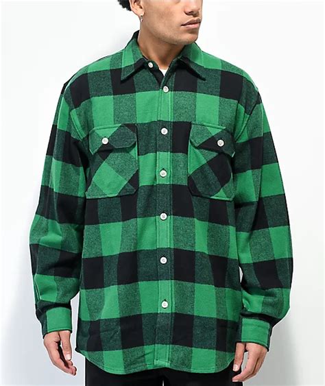 Rothco Heavyweight Green Plaid Flannel Shirt