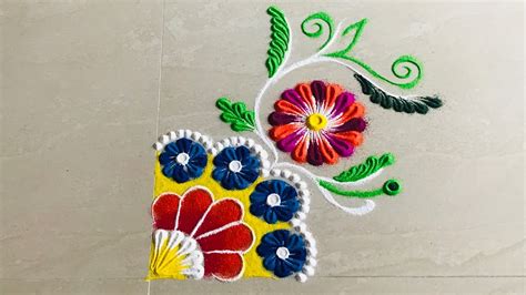 Simple Small Corner Rangoli Designs