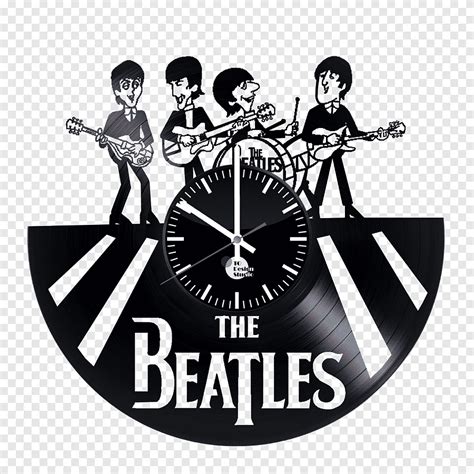 La música del reloj del registro del fonógrafo de los beatles, logo, disco de vinilo png | PNGEgg