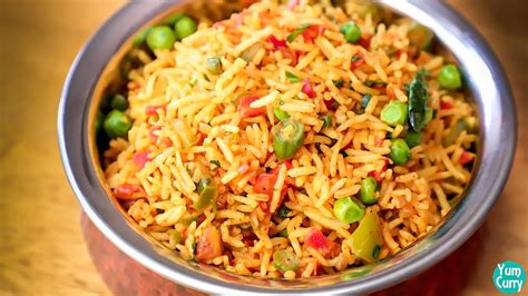 Masala Rice Recipe - Vegetable rice recipe - Lunch box recipe - YouTube