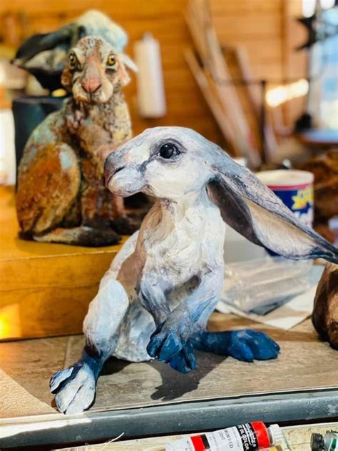 Pin by Lisa Hice on Air dry clay | Animal sculptures, Rabbit sculpture, Ceramic art sculpture