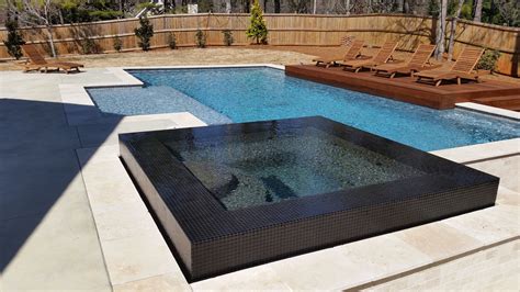 modern pool with tile infinity edge spa Swimming Pool Photos, Luxury ...