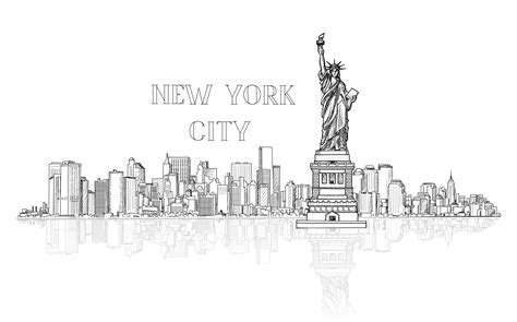 New York, USA skyline background. City silhouette engraving view 524198 ...