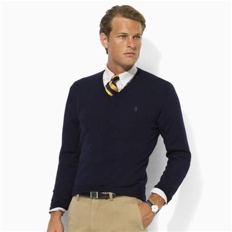 mens collared shirt under sweater - Andera Stpierre