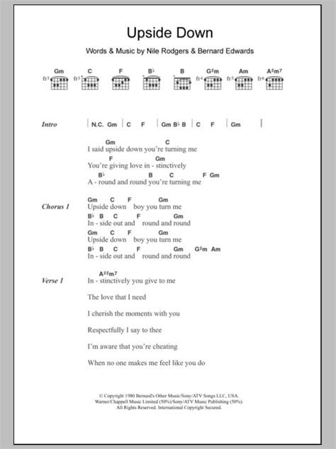 Upside Down by Diana Ross - Guitar Chords/Lyrics - Guitar Instructor