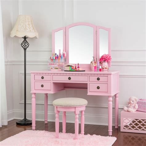Dressing Set Stool Beauty Station Makeup Table Three Mirror Van Organize Drawer 645080992052 | eBay