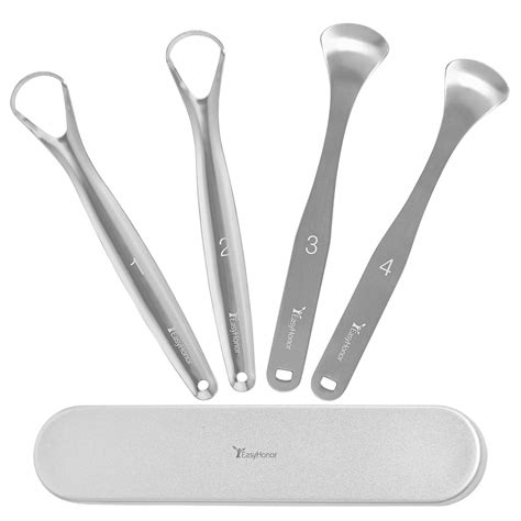 Tongue Cleaners Stainless Steel,4 PCS With Number, Tounge Scraper ...