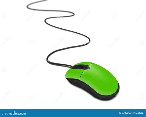 Green Computer Mouse With Cable Stock Images - Image: 27832604