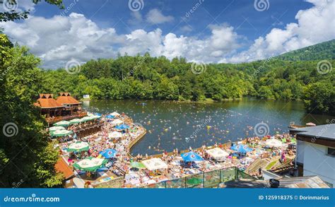 Sovata, Romania - August 5, 2018: Mountain Resort with Heliothermal Lake Ursu on Sovata ...