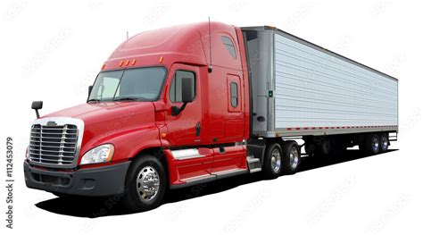 Red truck isolated on white background. Stock Photo | Adobe Stock