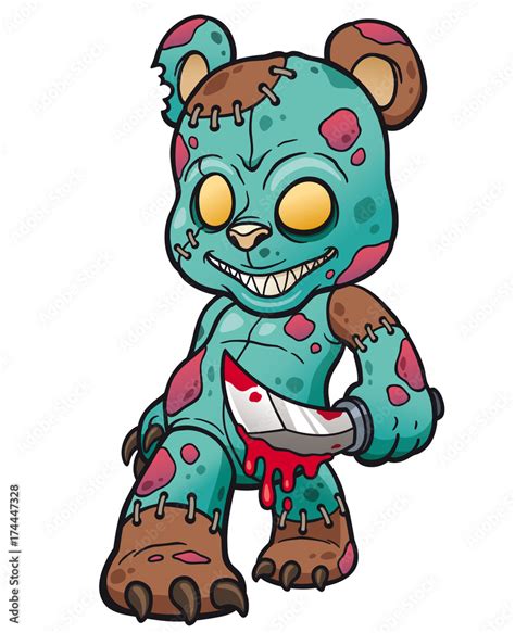 Vector illustration of Cartoon Evil teddy bear Stock Vector | Adobe Stock