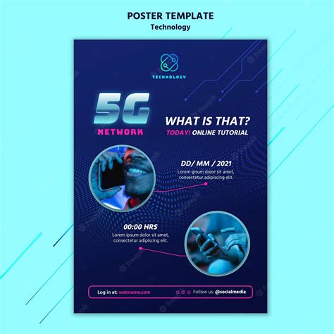 Free PSD | Technology poster template with photo