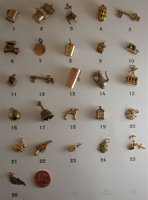 Vintage and Antique Interesting 9ct Gold Charms For Bracelets or ...