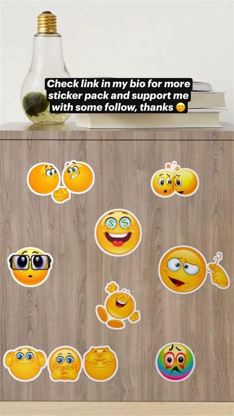 Emoji Sticker Pack ( 8 stickers) 😊 | Stickers packs, Emoji stickers ...