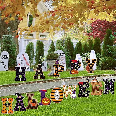 Happy Halloween Yard Signs 14Pcs Outdoor Lawn Decorations with | Etsy